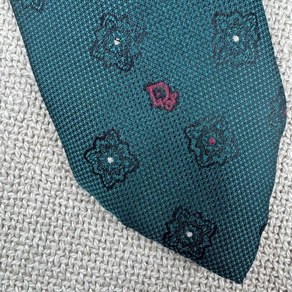 Vintage Christian Dior Silk Ties Set of 2 90s Paisley Floral Menswear‎